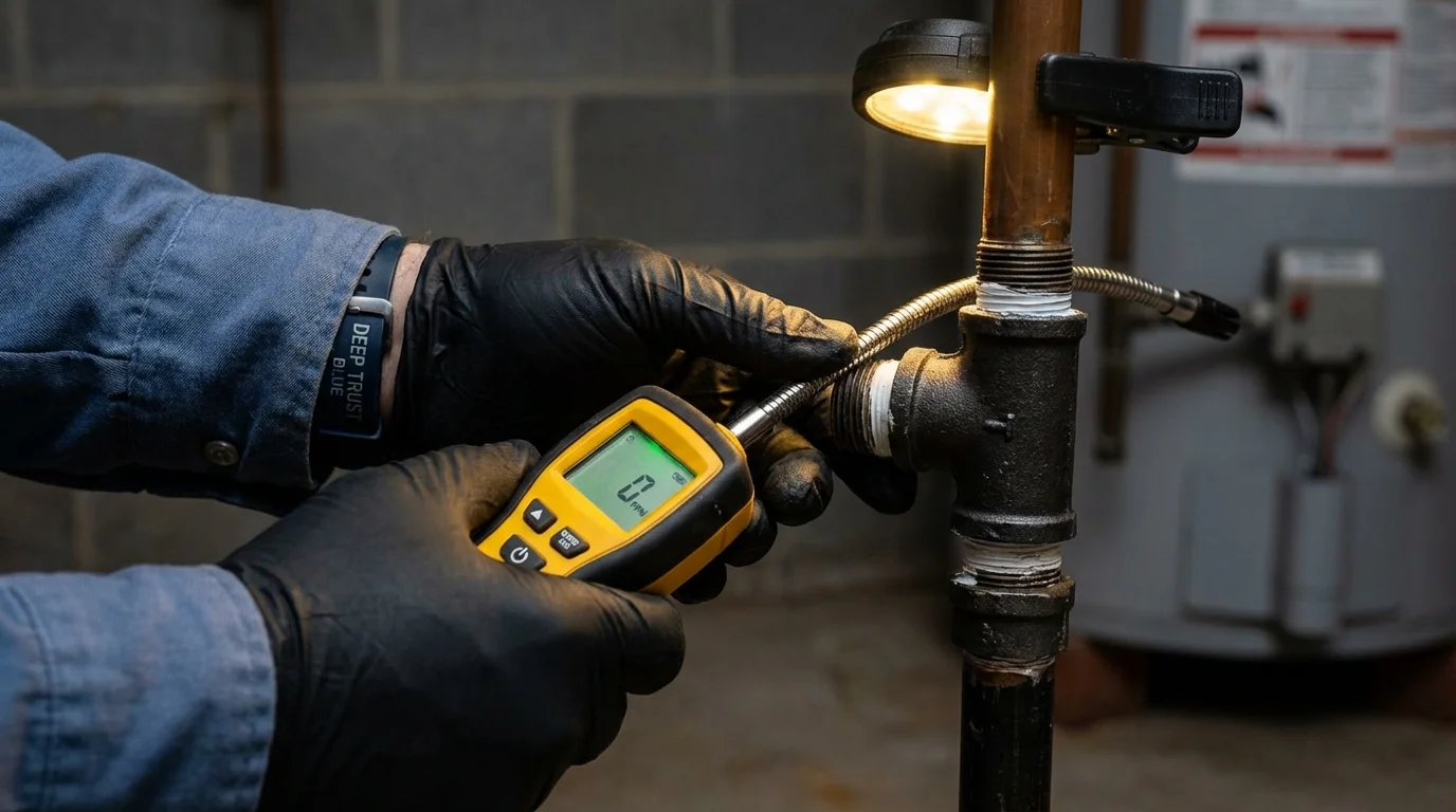 Gas leak detection with electronic sniffer by Johns Plumbing LLC in Hauppauge