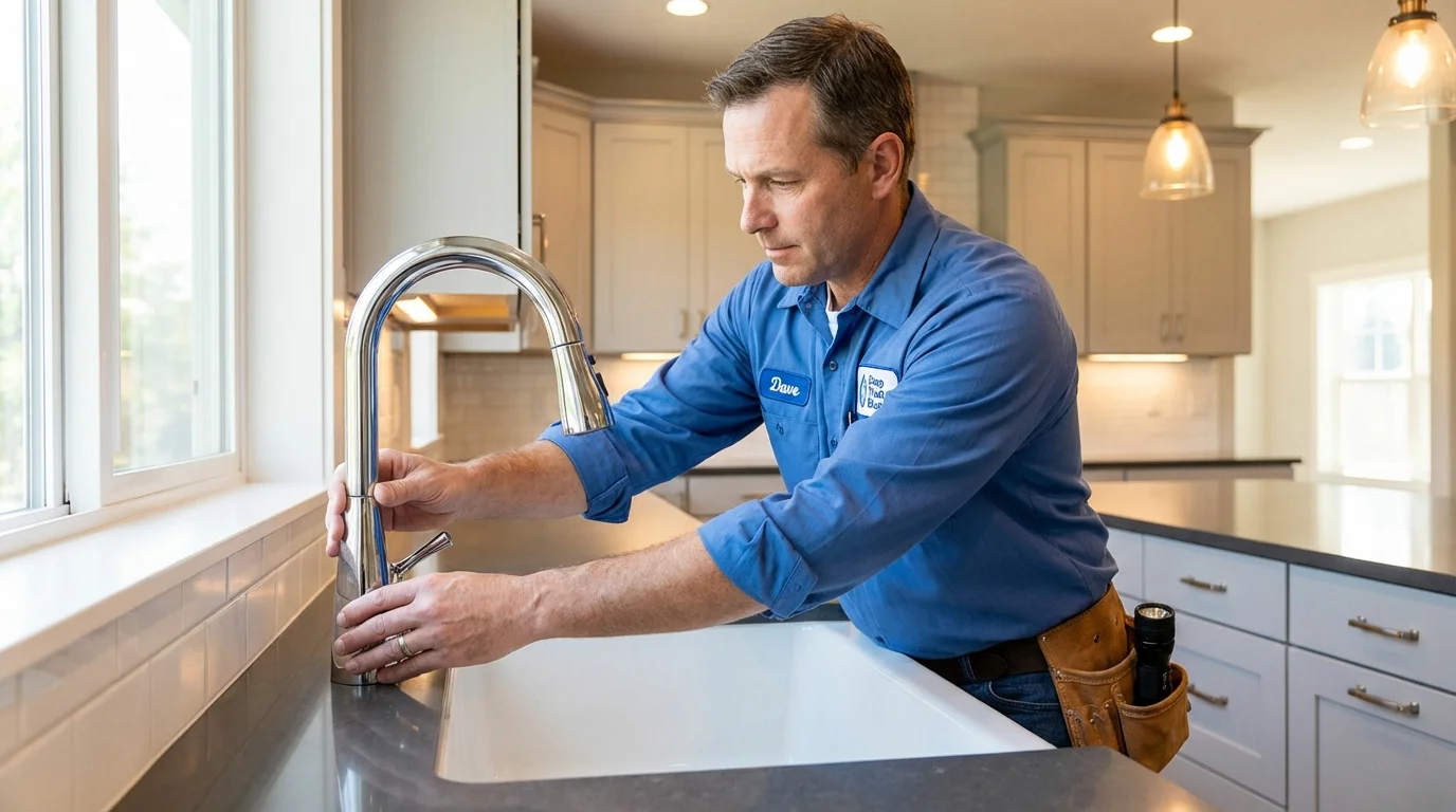 Kitchen faucet installation by Johns Plumbing LLC in Hauppauge