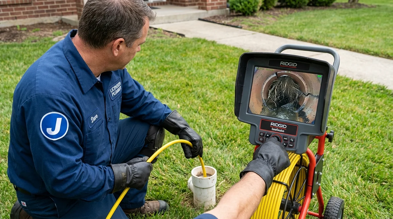 Sewer camera inspection being performed by Johns Plumbing LLC in Hauppauge